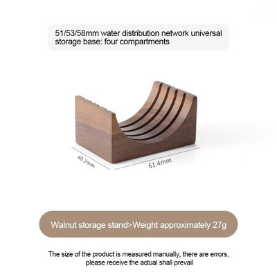Espresso kohvifiltri ekraanihoidik Kohvivalmistussõela kronstein Puidust pähklist statiiv 51MM/54MM/58MM Puck Screen jaoks