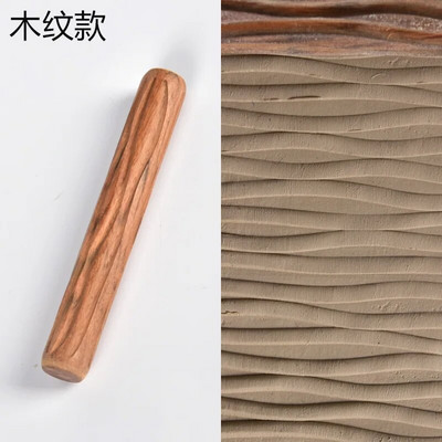 Drvena tekstura blatom prešani valjak Uzorak valjak šipka Reljefna polimerska glina Oklagija Keramička keramika Umjetnička reljefna oklagija