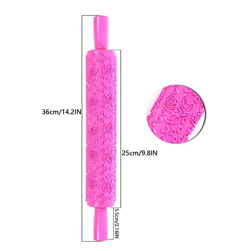 Valjak za ukrašavanje kolača Reljefni valjci za tijesto s teksturom, neljepljivi fondant, pecivo, glazura, glina, valjak za tijesto, kuhinjski alati za pečenje