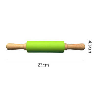 Drvena drška od 23 cm. Silikonska igla za tijesto, neljepljivi valjak za fondan, kolačiće, tijesto, kuhinjski kolačići, kolačići, alati za pečenje tjestenine