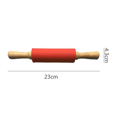 Drvena drška od 23 cm. Silikonska igla za tijesto, neljepljivi valjak za fondan, kolačiće, tijesto, kuhinjski kolačići, kolačići, alati za pečenje tjestenine