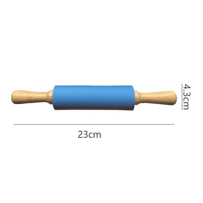 Drvena drška od 23 cm. Silikonska igla za tijesto, neljepljivi valjak za fondan, kolačiće, tijesto, kuhinjski kolačići, kolačići, alati za pečenje tjestenine