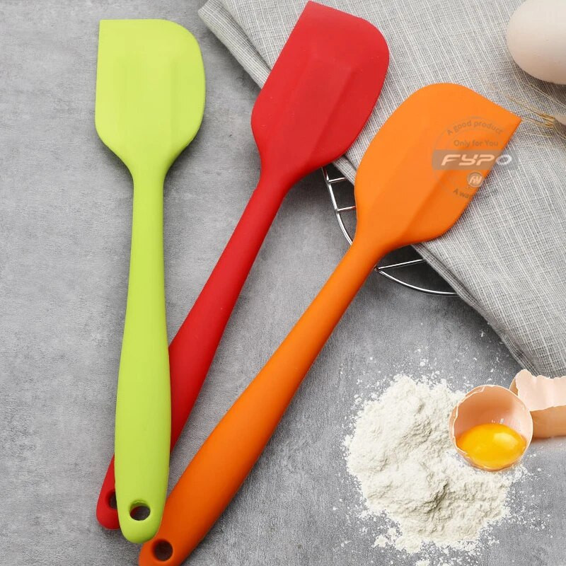 Silikoninės mentelės, kelių spalvų karščiui atspari guminė mentelė, nepridegantys maišymo šaukštai su nerūdijančio plieno šerdies kepimo įrankiu