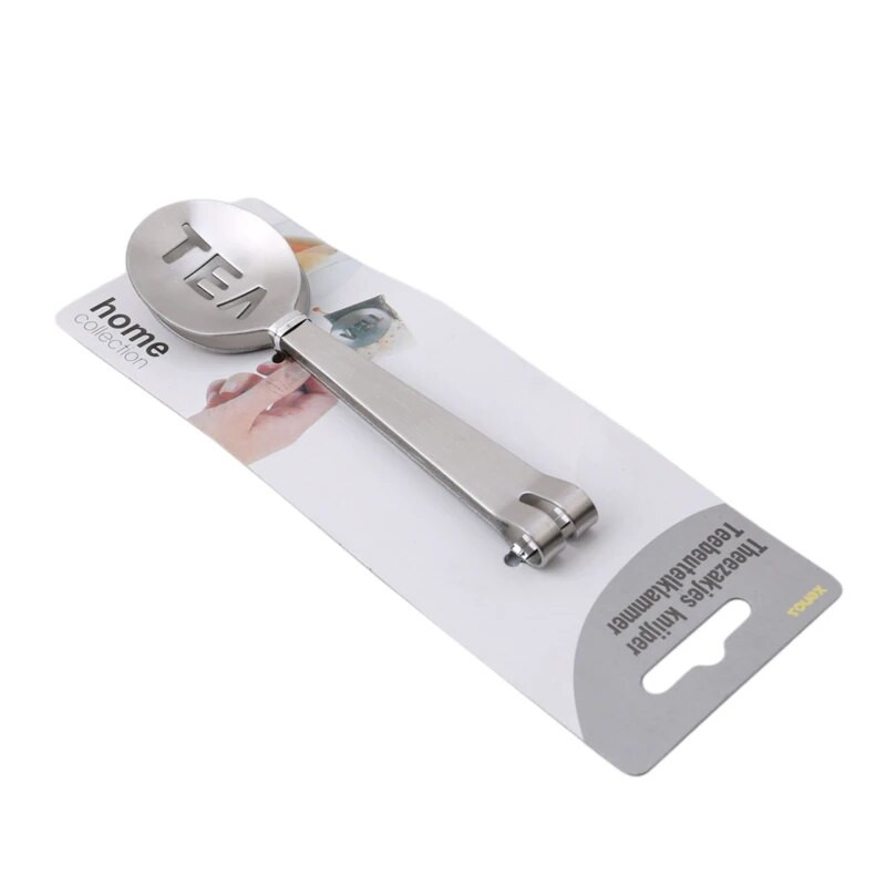 Nerūdijančio plieno arbatos maišelio spaustuko žnyplės arbatos maišelio išspaudimo sietelio laikiklis Rankenėlė šaukštelis mini arbatos lapelis nuo karšto spaustukas