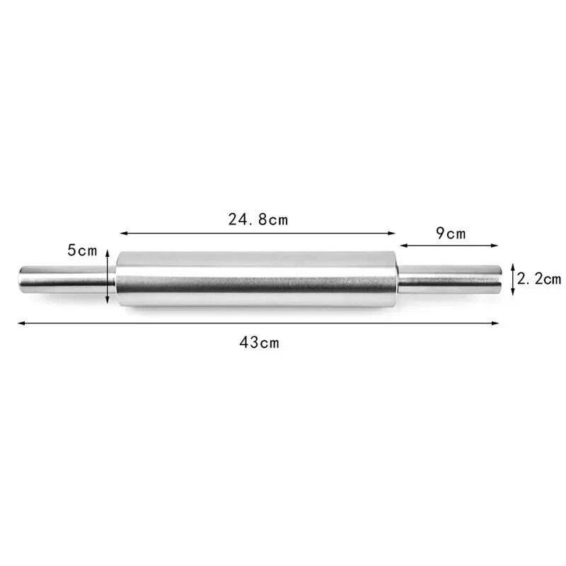 Valjak za tijesto od nehrđajućeg čelika Neprianjajući Valjak za tijesto Pecite pizzu Rezanci Pita kolačića Hrana Izrada tjestenine Pečenje Kuhinjski alati