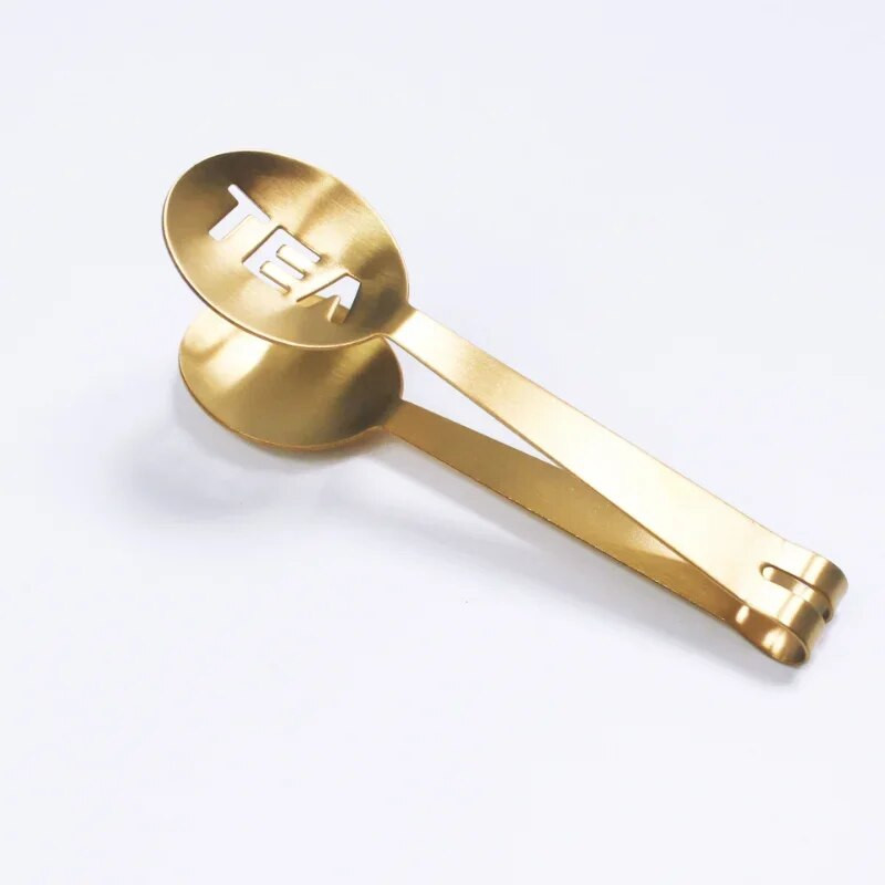 Daugkartinio naudojimo nerūdijančio plieno arbatos maišelio žnyplės arbatos maišelio spaustuko sietelio laikiklis Rankena Metalinis šaukštas Mini cukraus spaustukas arbatos lapų sietelis