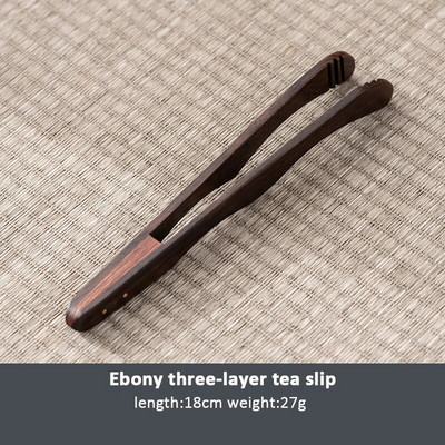 Kineska kopča za čaj od punog drveta od ebanovine Čisti bakar Stezaljka za čaj Vintage držač za šalice Stezaljka za pranje šalica Dodaci za čajnu ceremoniju