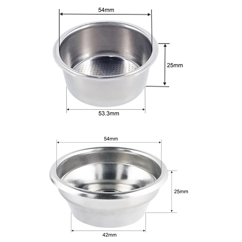 Precizni filtar od 20 g, 1 šalica/2 šalice, košarica kompatibilna s 54 mm za espresso aparate Breville Express Bambino