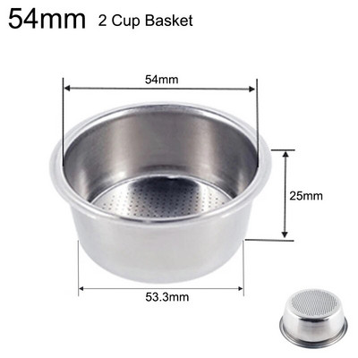 304Stainless Steel 54mm 1Cup/2Cup Coș Precision 20g Filtru Compatibil pentru espressoare