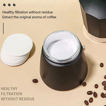 100Pcs Στρογγυλό χαρτί φίλτρου καφέ 56Mm 60Mm 68Mm for Espresso Coffee Maker V60 Dripper Coffee Filters Tools Φίλτρο χαρτιού Moka Pot