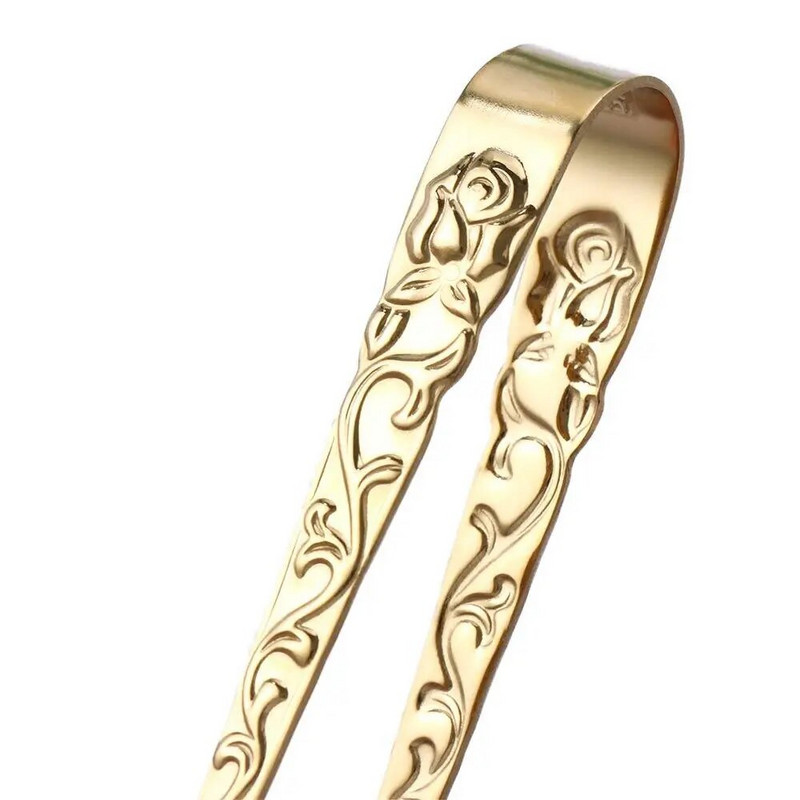 1Pc Stezaljke za kockice leda od nehrđajućeg čelika Hvataljke za šećer Stezaljke za roštilj za hranu Stezaljka za led Traka s alatima Kuhinjska tona za posluživanje