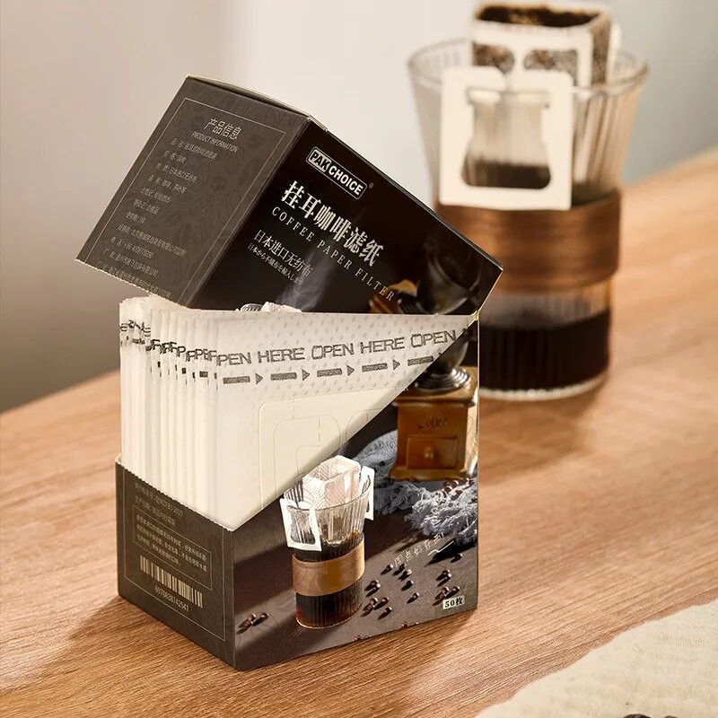 25 / 50 komada jednokratne šalice za kavu Filter vrećice za kavu Uši Japanski viseći pribor za kavu Cafe Alati za kavu Filteri za kavu Papir