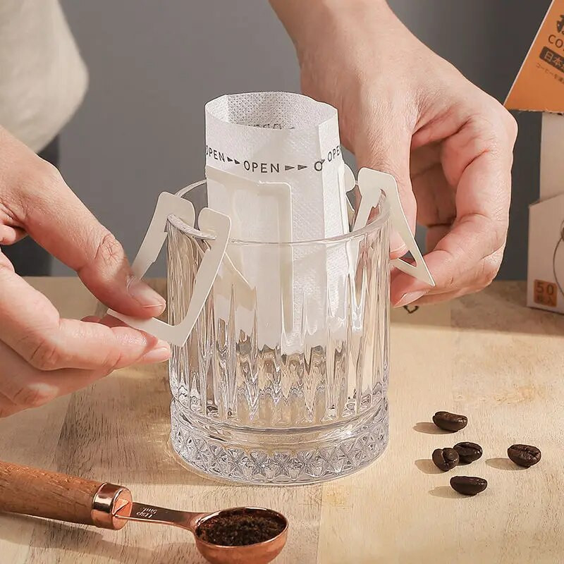 25 / 50 komada jednokratne šalice za kavu Filter vrećice za kavu Uši Japanski viseći pribor za kavu Cafe Alati za kavu Filteri za kavu Papir