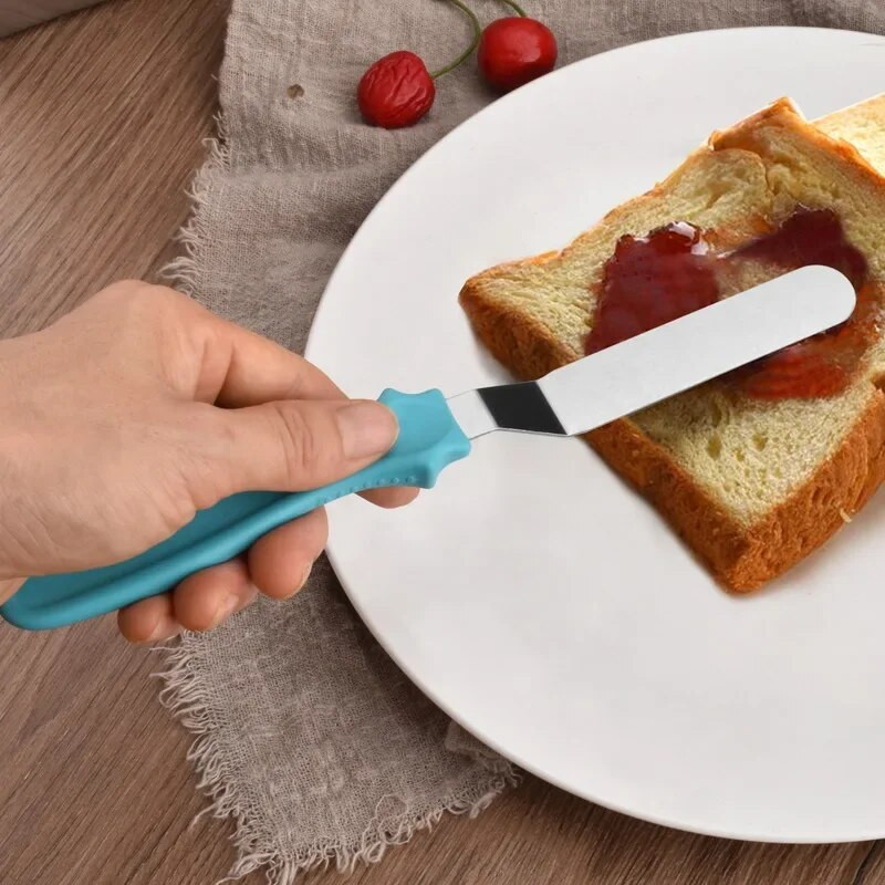 3db/készlet Kis hajlított szögletes spatula paletta kés rozsdamentes acél vajas torta krém kés spatula fondant eszközök