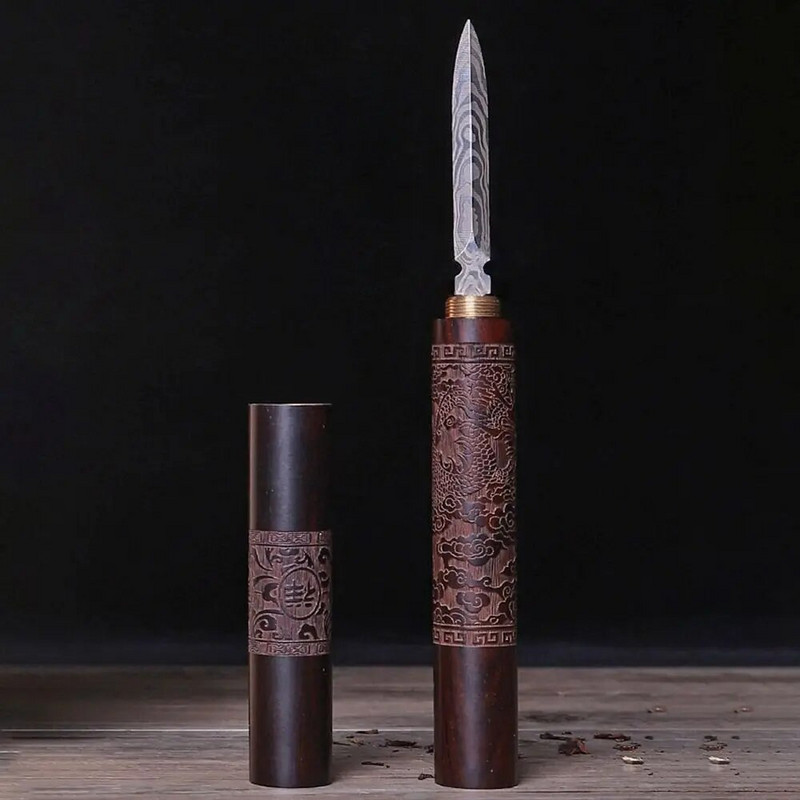 Patvarus sandalmedžio arbatos peilio adatų kirtiklis su medine rankena Puer arbatos įrankiai kūgio adatos laužymo arbatos plytelių profesionalus įrankis