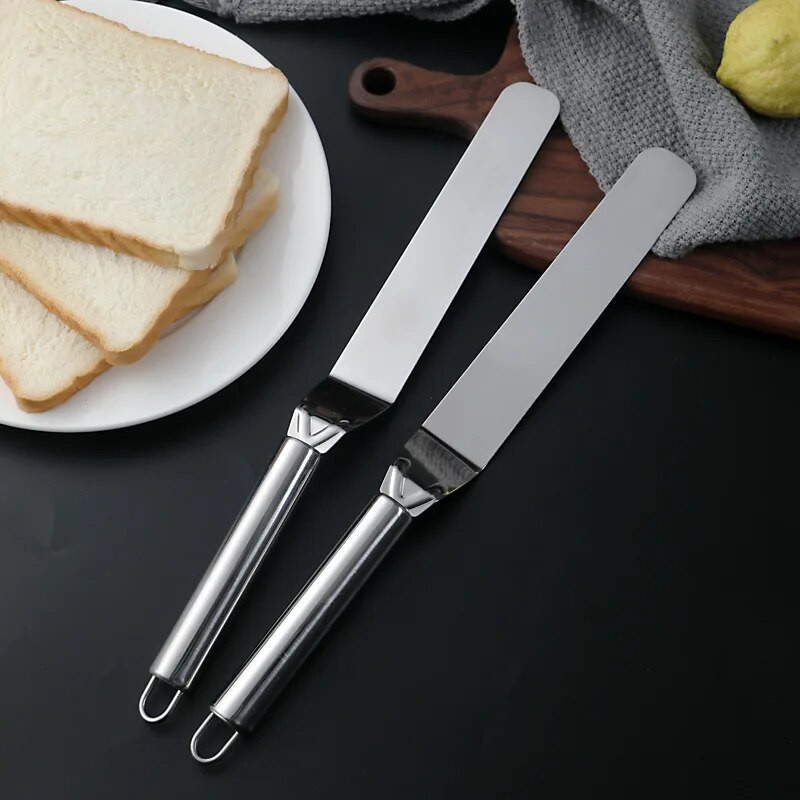 1PC 32*3cm Spatulă din oțel inoxidabil pentru prăjituri unt cremă glazură cuțit pentru glazură mai netedă bucătărie pentru patiserie instrumente pentru decorarea prăjiturii