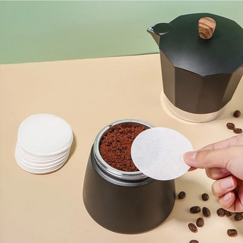 100 τμχ Χαρτί φίλτρου καφέ μιας χρήσης για Moka Coffee Pot Στρογγυλό φίλτρο Χειροποίητο Εργαλεία φίλτρου καφετιέρα Espresso No.3 /No.6