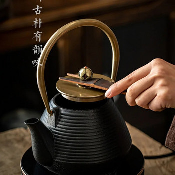 1Pcs Tea Clips Вилица с бамбукова дръжка За чугунен чайник кунг-фу Чайник Инструменти за чай