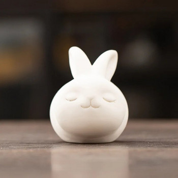 Pure White Rabbit Small Tea Pet Ceramic Fine Workmanship Animal Tea Pet Όμορφο διακοσμητικό χειροποίητο ειδώλιο τσαγιού κροκόδειλου