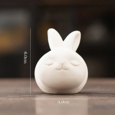 Čisti bijeli zec Mali čajni ljubimac Keramički fino izrađeni Životinjski čajni ljubimac Prekrasna ukrasna ručno izrađena figurica krokodila od čaja