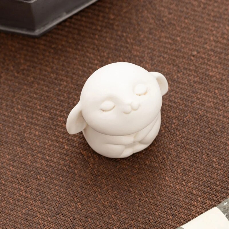 Čisti bijeli zec Mali čajni ljubimac Keramički fino izrađeni Životinjski čajni ljubimac Prekrasna ukrasna ručno izrađena figurica krokodila od čaja