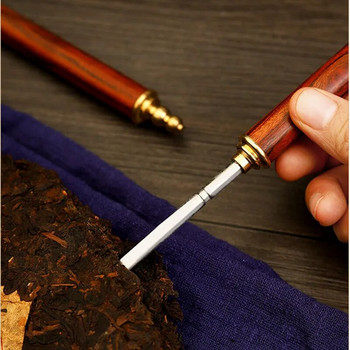 Pear Ebony Wood Handle Professional Tool από ανοξείδωτο χάλυβα κώνος βελόνα Tea Puerh Brick Tea Needle Tea Knife