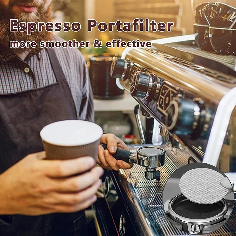 Zaslon, metalni filtar za višekratnu upotrebu kave za espresso portafilter košara 51/53,3/58,5 mm 1,7 mm debljine 150 μm 316 nehrđajući čelik