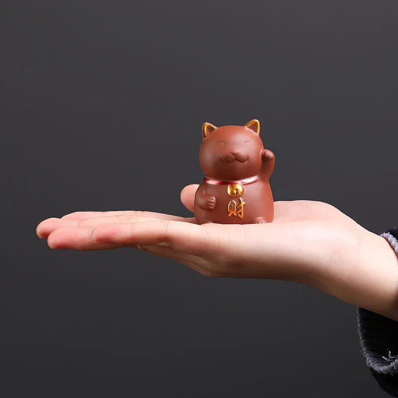 Ljubičasti pijesak Lucky Cat Tea Omiljeni ukrasi Boutique čajni stolići oslikani zlatom Dekoracije za mače mogu se održavati