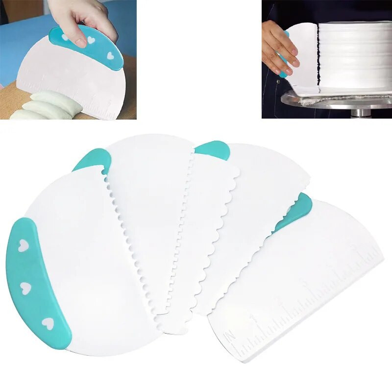 Kuhinjski strugač za kremu Nepravilni zubi Rub Plastične lopatice za kolače Rezači za tijesto DIY Alati za ukrašavanje Pribor za pečenje