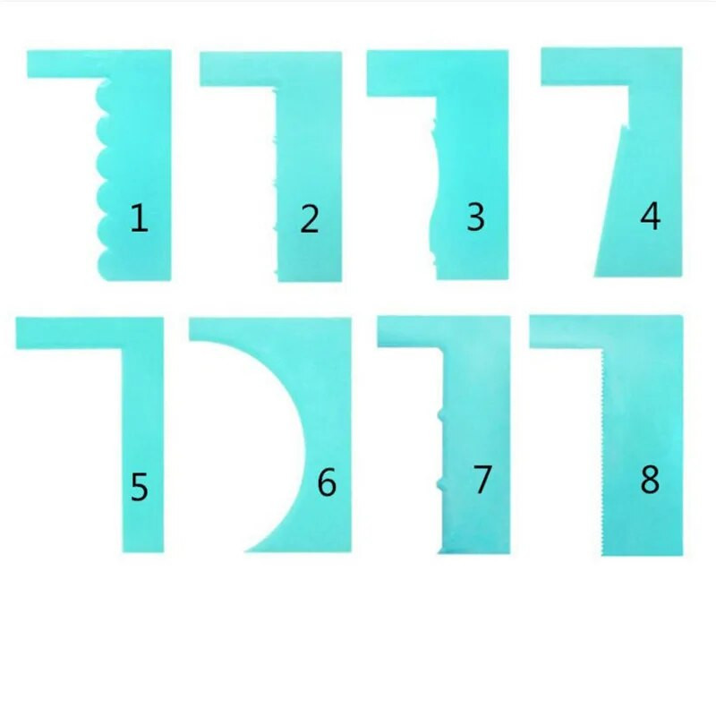 1 kom. Strugalica za glatkije zalihe za pečenje Nova lopatica za ukrašavanje kolača Rub za kolače 8 stilova Fondant Modni plastični mousse alati za torte