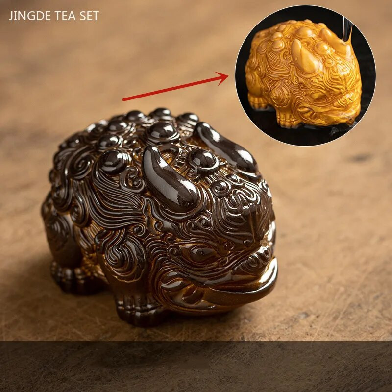 Mini smola koja mijenja boju Čajni ljubimac Zhaocai životinjska skulptura Dekoracija čajnog stola Zen ukrasi za stol Izvrsni dodaci za čaj