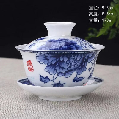 140 ML Veliki kineski tradicionalni GaiWan set za čaj Servi za čaj od porculana Dehua Gaiwan Tea Porculanski set lonaca za putovanja i jednostavno kuhalo za vodu