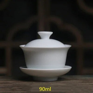 Mini 60 ml Gaiwan arbatai Tvirtas baltas porcelianinis turenas su dangteliu Arbatos indas Kelioninis Kung Fu arbatos rinkinys Kiniškas puodelis arbatos dubenėliai maži chawan