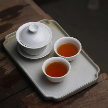 Mini 60ml Gaiwan για Τσάι Μασίφ Λευκή Πορσελάνη Τουρίνι με Καπάκι Teaware Travel Kung Fu Tea Bowls Κινέζικα φλιτζάνια Τσάουαν