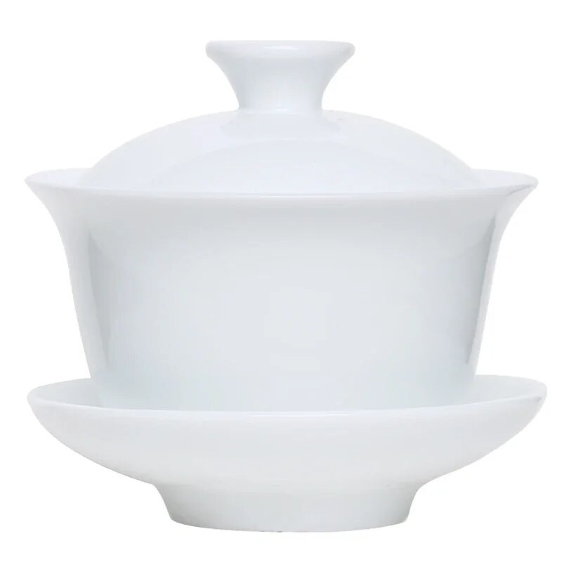 Mini 60 ml Gaiwan arbatai Tvirtas baltas porcelianinis turenas su dangteliu Arbatos indas Kelioninis Kung Fu arbatos rinkinys Kiniškas puodelis arbatos dubenėliai maži chawan