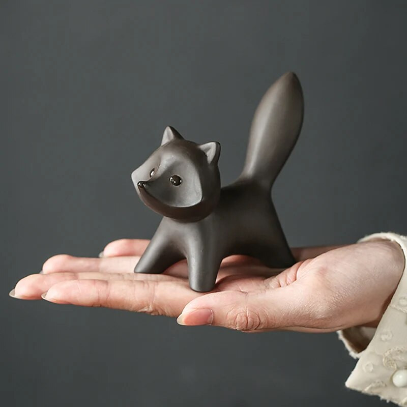 Little Fox Ručno izrađeni čajni ljubimac za par Ljubičasti pijesak može podići čaj za igru Ukrasi za set za čaj