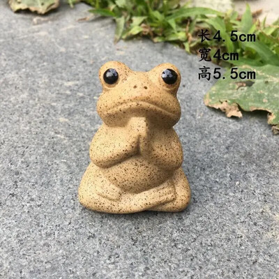 Lucky Frog Tea Pet Zen Tea Set, gruba keramika, Jin Chan, ručno rađena kineska životinja, slatka, moderan stil, kućni dekor, 5 cm