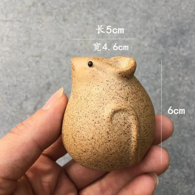 Lucky Frog Tea Pet Zen Tea Set, gruba keramika, Jin Chan, ručno rađena kineska životinja, slatka, moderan stil, kućni dekor, 5 cm