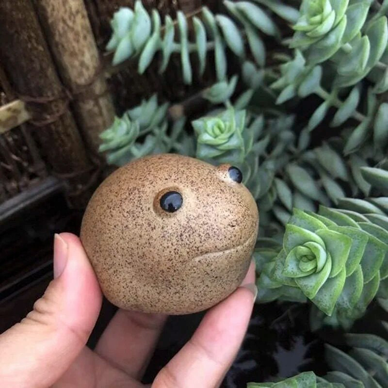 Lucky Frog Tea Pet Zen Tea Set, gruba keramika, Jin Chan, ručno rađena kineska životinja, slatka, moderan stil, kućni dekor, 5 cm