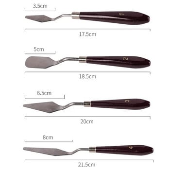 5 τμχ Επαγγελματική παλέτα σπάτουλας από ανοξείδωτο χάλυβα για δημιουργικό μαχαίρι ελαιογραφίας Σχολικό σετ εργαλείων Καλών Τεχνών Ευέλικτες λεπίδες