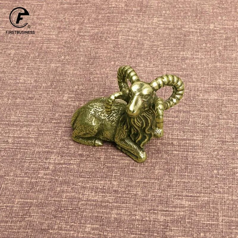 Čvrsti mjedeni kozji ukras Antikni bakreni horoskopski znak Životinje Ovce Minijaturne figurice Dodaci za kućni dekor Stalak za olovke za stolni dekor