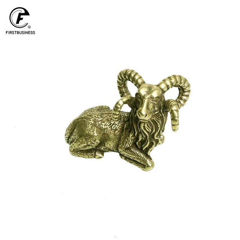 Čvrsti mjedeni kozji ukras Antikni bakreni horoskopski znak Životinje Ovce Minijaturne figurice Dodaci za kućni dekor Stalak za olovke za stolni dekor