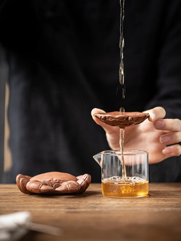 Creative Crab Integrirani filtar Tea Curenje Čaj od ljubičastog pijeska Ukrasi za kućne ljubimce Filter za čaj Čajna ceremonija Dodaci Kineski obrti