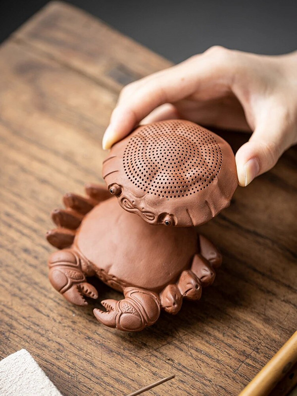 Creative Crab Integrirani filtar Tea Curenje Čaj od ljubičastog pijeska Ukrasi za kućne ljubimce Filter za čaj Čajna ceremonija Dodaci Kineski obrti