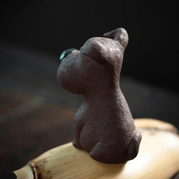 Yixing Χειροποίητο Purple Clay Tea Pet Τυχερός Σκύλος Άγαλμα Στολίδια Γλυπτό Τσάι ειδώλιο Desktop Crafts Διακόσμηση σετ τσαγιού για το σπίτι