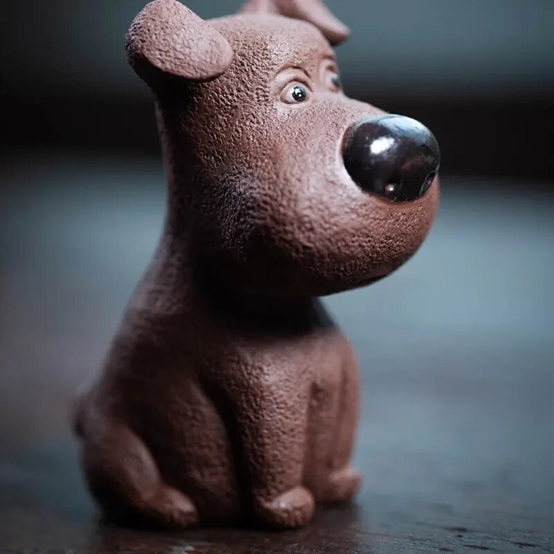 Yixing Ručno izrađena ljubičasta glina za čaj Kućni ljubimac Lucky Dog Statua Ukrasi Skulptura Čajna figurica Stolni obrti Kućni set za čaj Dekoracija