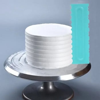 1PC Инструменти за печене и сладкиши за крем Шпатула Пластмасова стъргалка за торта Изглаждане на ръбовете Направи си сам Фондан Мус Инструменти за печене Сладкарски изделия