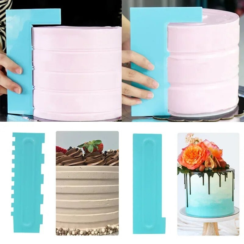 1PC Alati za pečenje krema i tijesta Lopatica Plastični strugač za kolače Zaglađivanje rubova DIY Fondant Mousse Alati za pečenje tijesta