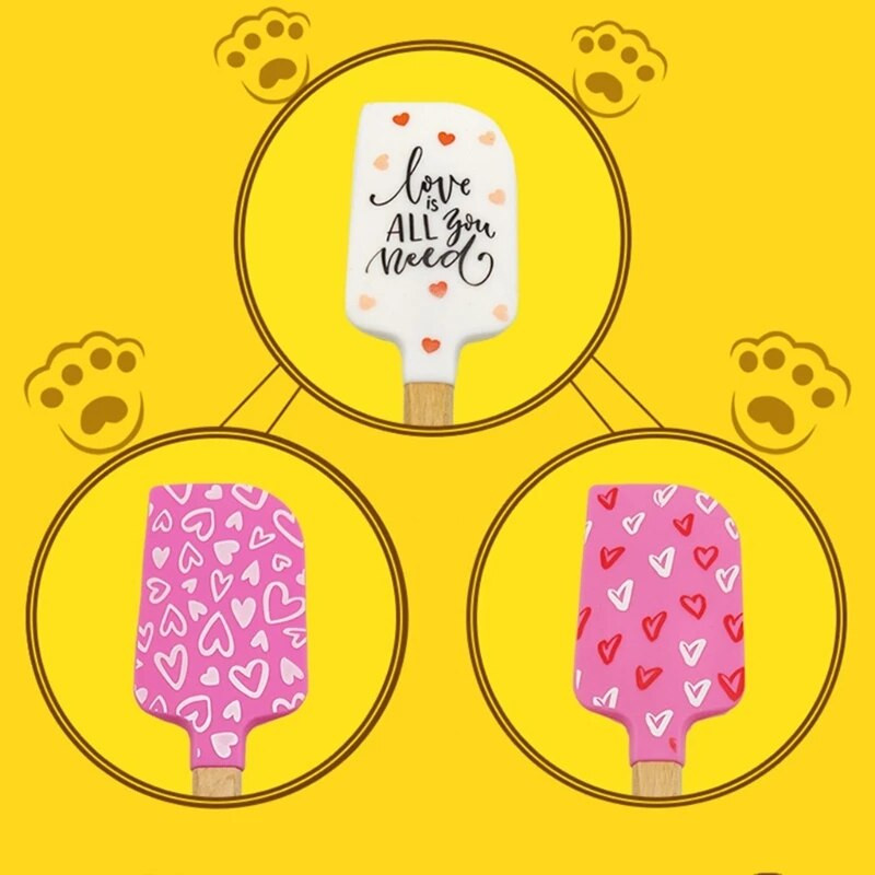 Srce Krema za tortu Silikonska lopatica Drvena drška Mješalica za maslac Strugalica Kuhinjski čokoladni maslac Mikseri za pečenje