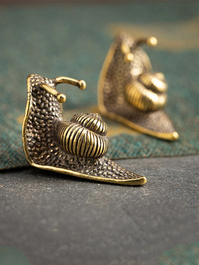 Osobnost Retro Čisti bakar Mini kip puža Ukrasi Stol Antikni mesing Čaj Kolekcija kućnih ljubimaca Ukrasi za dnevnu sobu